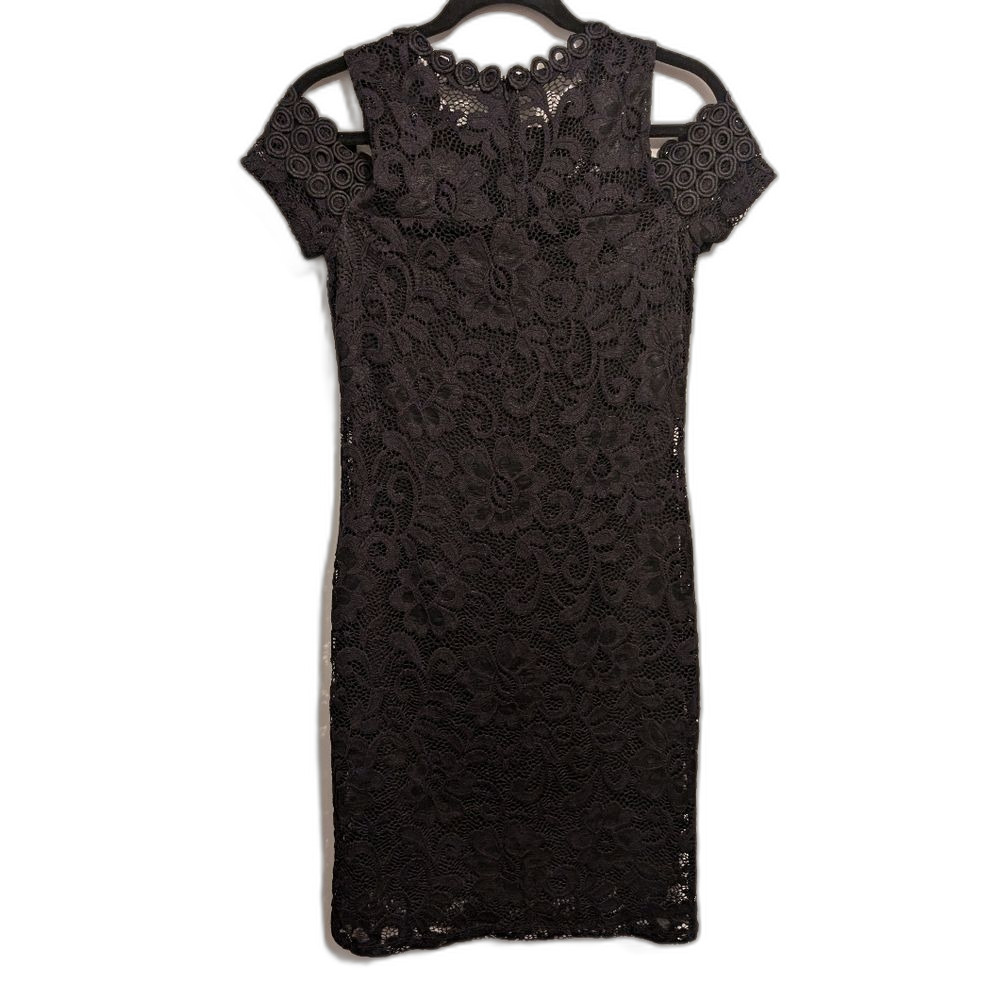 New Ambiance Women's Black Floral Lace Dress Size Large - Picture 2 of 5